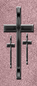 Black 3 Crosses Shimmer Orchid